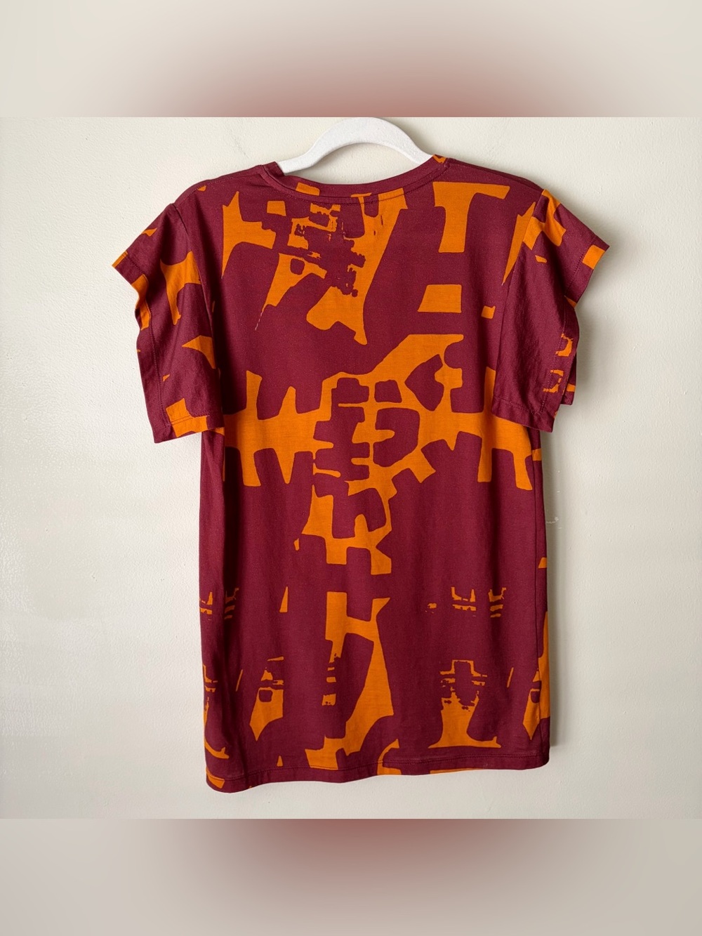Isabel Marant | Graphic Print Crew Neck T-Shirt Short Sleeve Maroon Orange Small - Picture 3 of 7